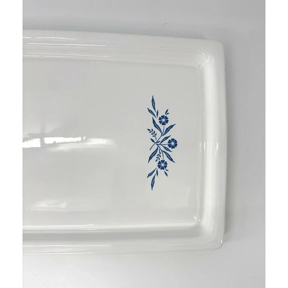Vintage Corning Ware Cornflower Blue P-35-B Broil Bake Tray Platter 16x10 USA